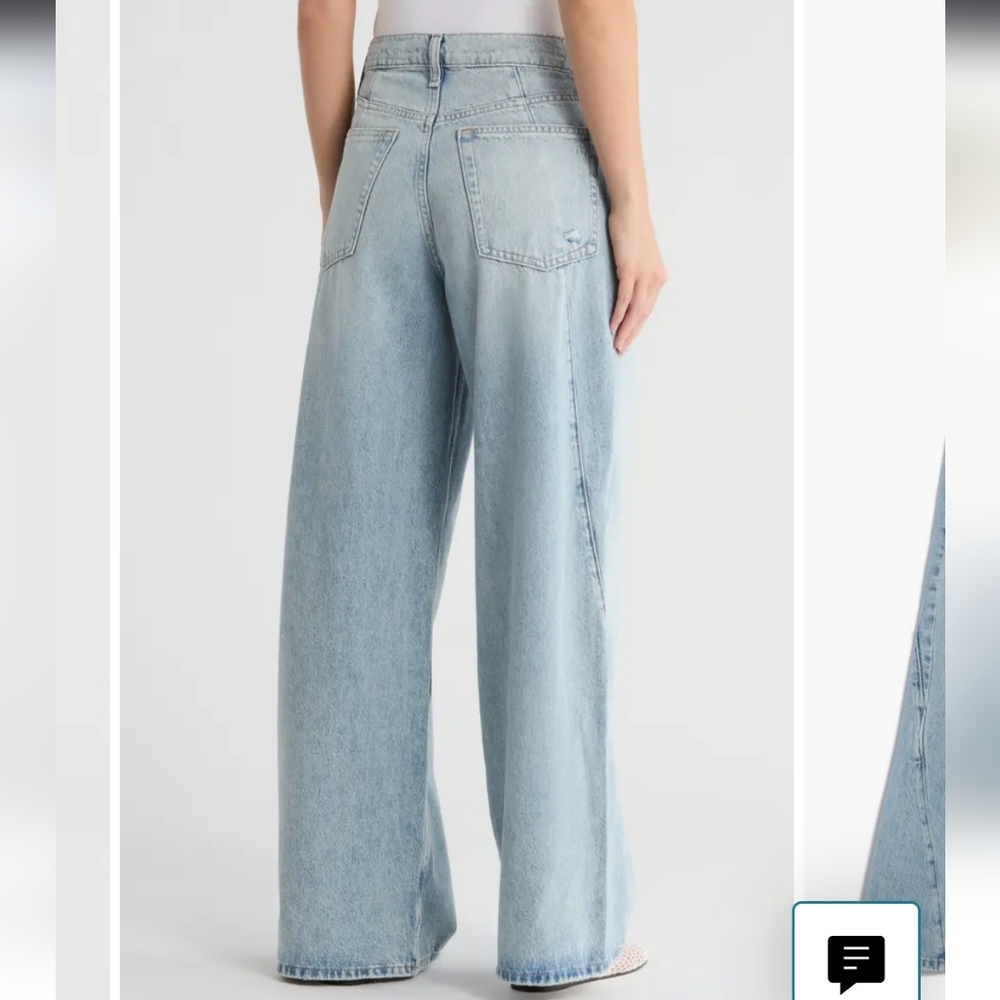 rag & bone The Serena High-Rise Splice Wide Leg Cotton 29 30 New - Picture 2 of 16